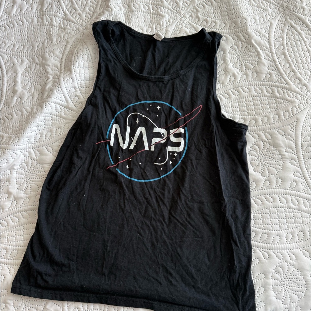 Black Graphic Tank Top